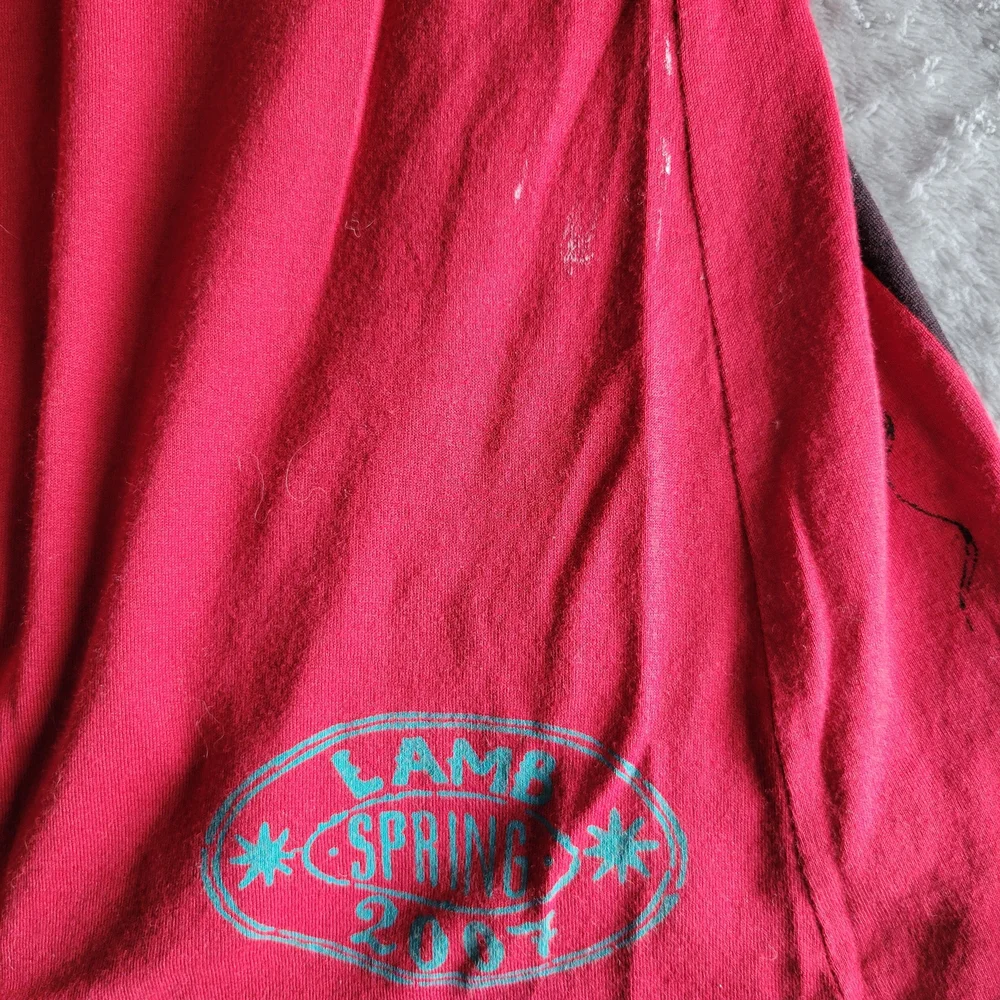 L.A.M.B. Red Muscle Tee with Gold Lamb Graphic - Picture 5 of 5